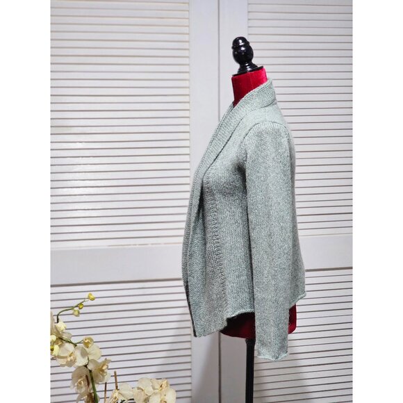 Eileen Fisher Women's Moss Green Wool/Mohair Blend Cardigan Sweater Sz SP 2209 - Picture 4 of 11
